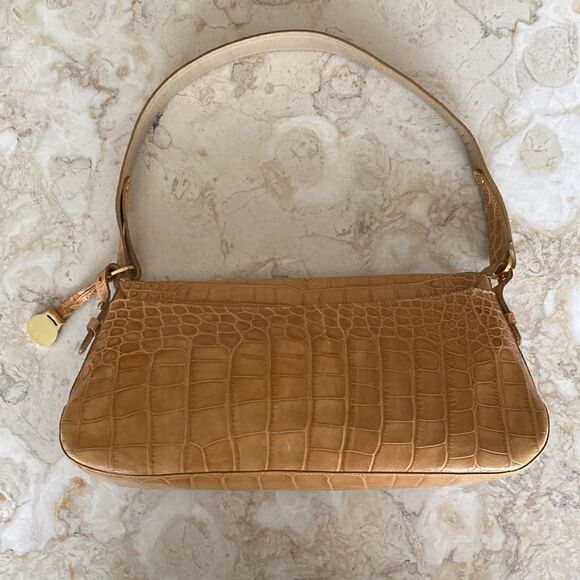 Brahmin Croc Embossed Leather Baguette Shoulder Bag - Picture 4 of 15
